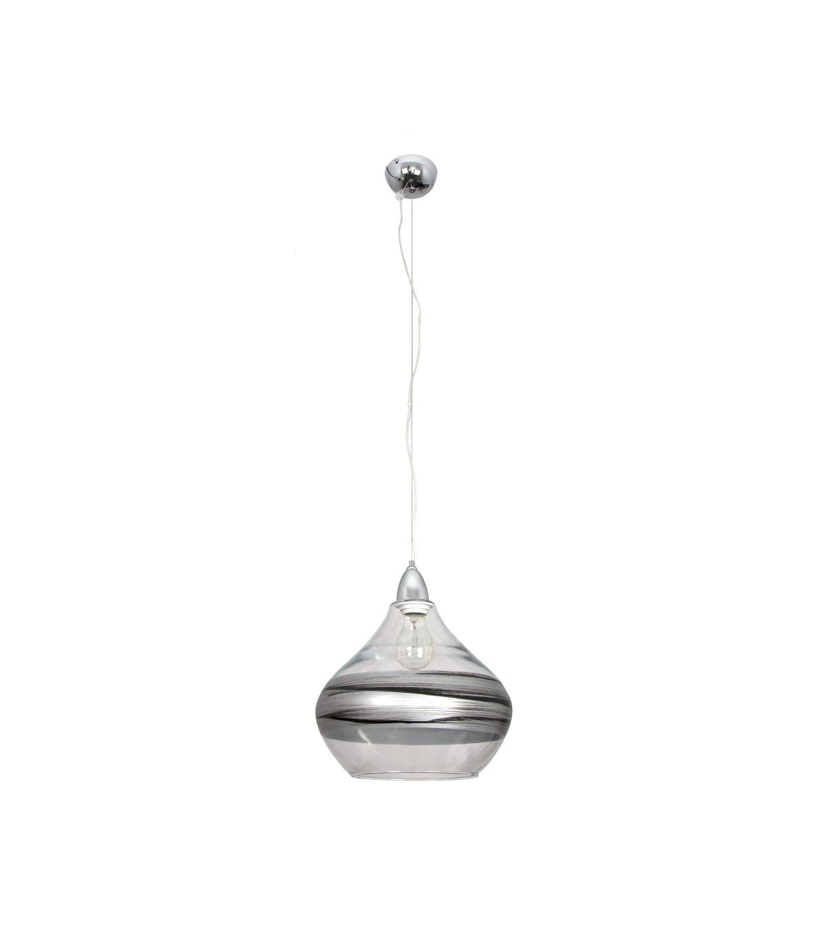 Lámpara Colgante Ambarina 1xE27 Plata/Negro RegX29D