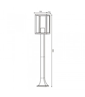 Baliza FLOOR DUCTE 1xE27 IP44 Negro