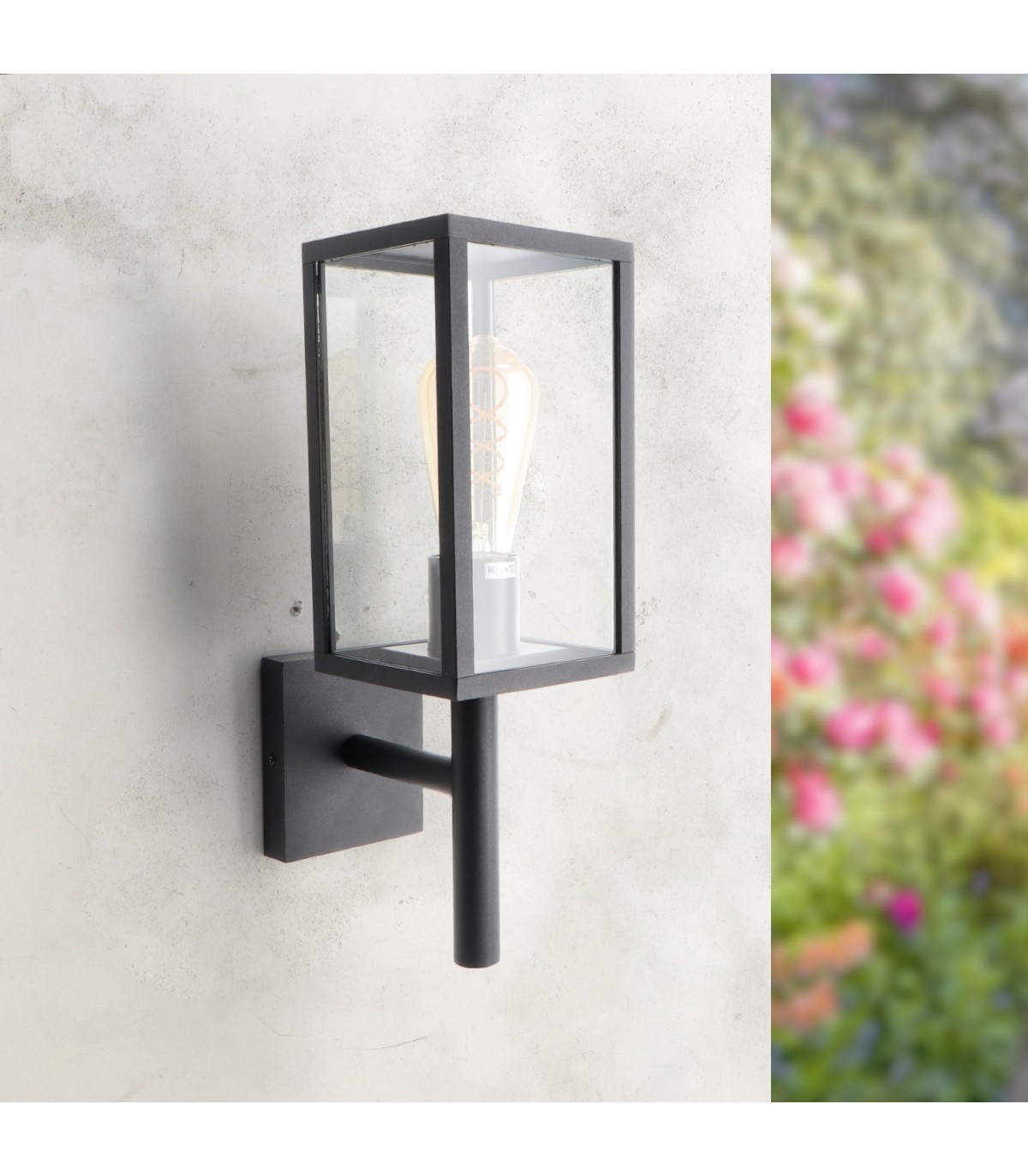 Farol Pared DUCTE 1xE27 IP44 Negro