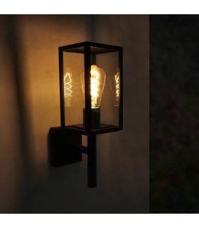 Farol Pared DUCTE 1xE27 IP44 Negro