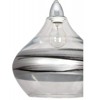 Lámpara Colgante Ambarina 1xE27 Plata/Negro RegX29D