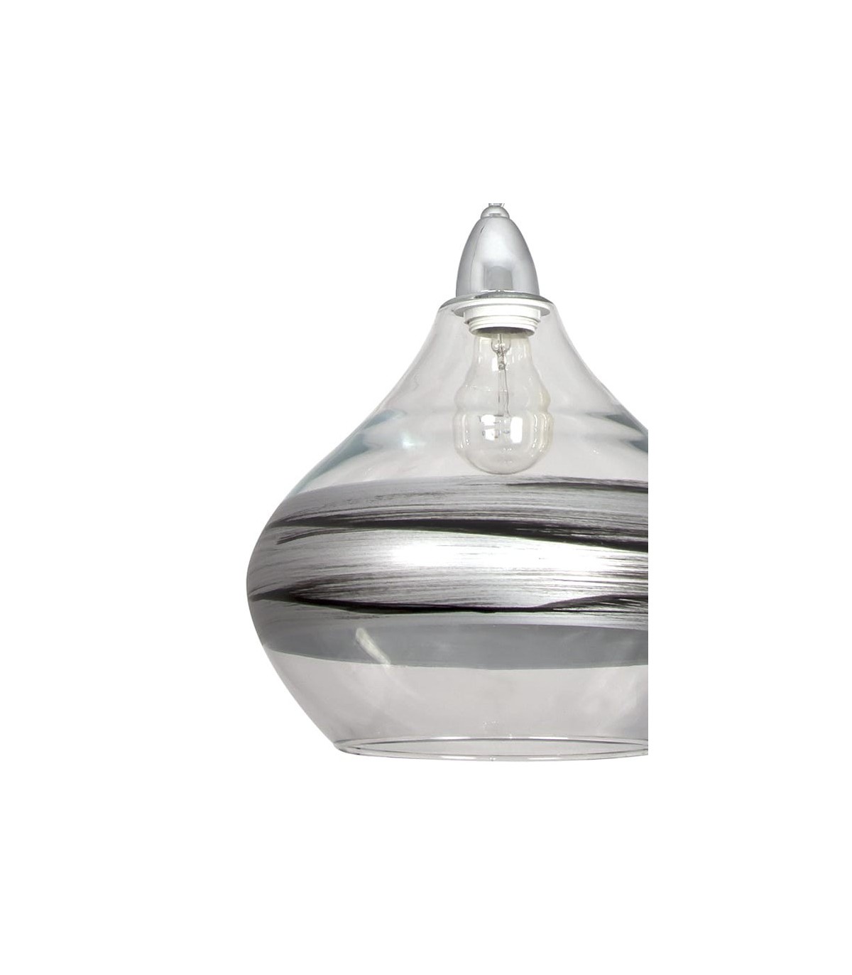 Lámpara Colgante Ambarina 1xE27 Plata/Negro RegX29D