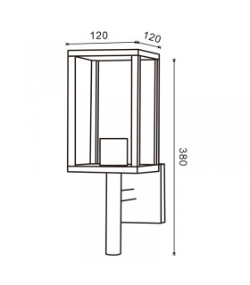 Farol Pared DUCTE 1xE27 IP44 Negro