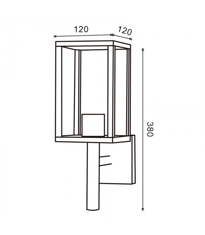 Farol Pared DUCTE 1xE27 IP44 Negro