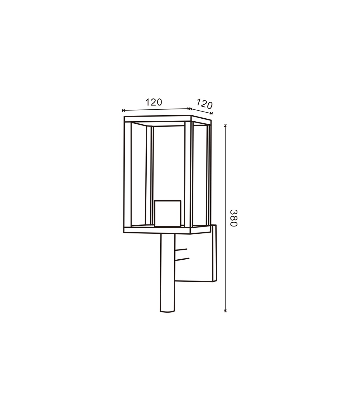 Farol Pared DUCTE 1xE27 IP44 Negro