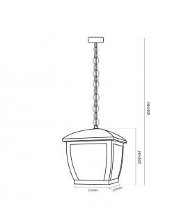 Aplique Colgante HOUSE 1xE27 IP44 Negro