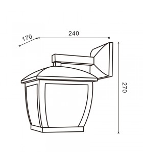 Farol Pared HOUSE 1xE27 IP44 Negro
