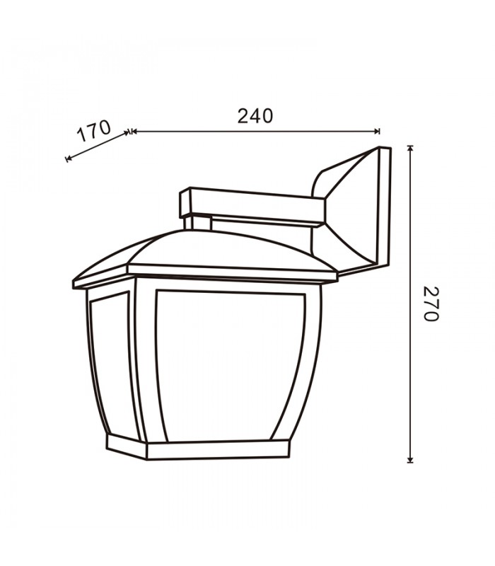 Farol Pared HOUSE 1xE27 IP44 Negro