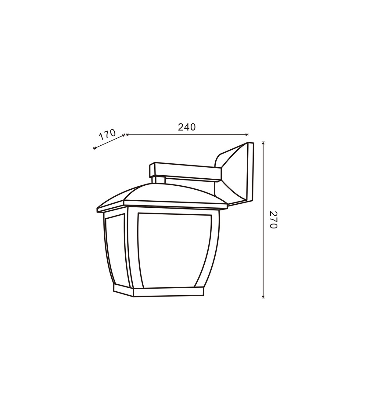 Farol Pared HOUSE 1xE27 IP44 Negro