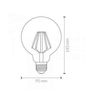 Bombilla Led Filamento G95 6W 690Lm 330º E27