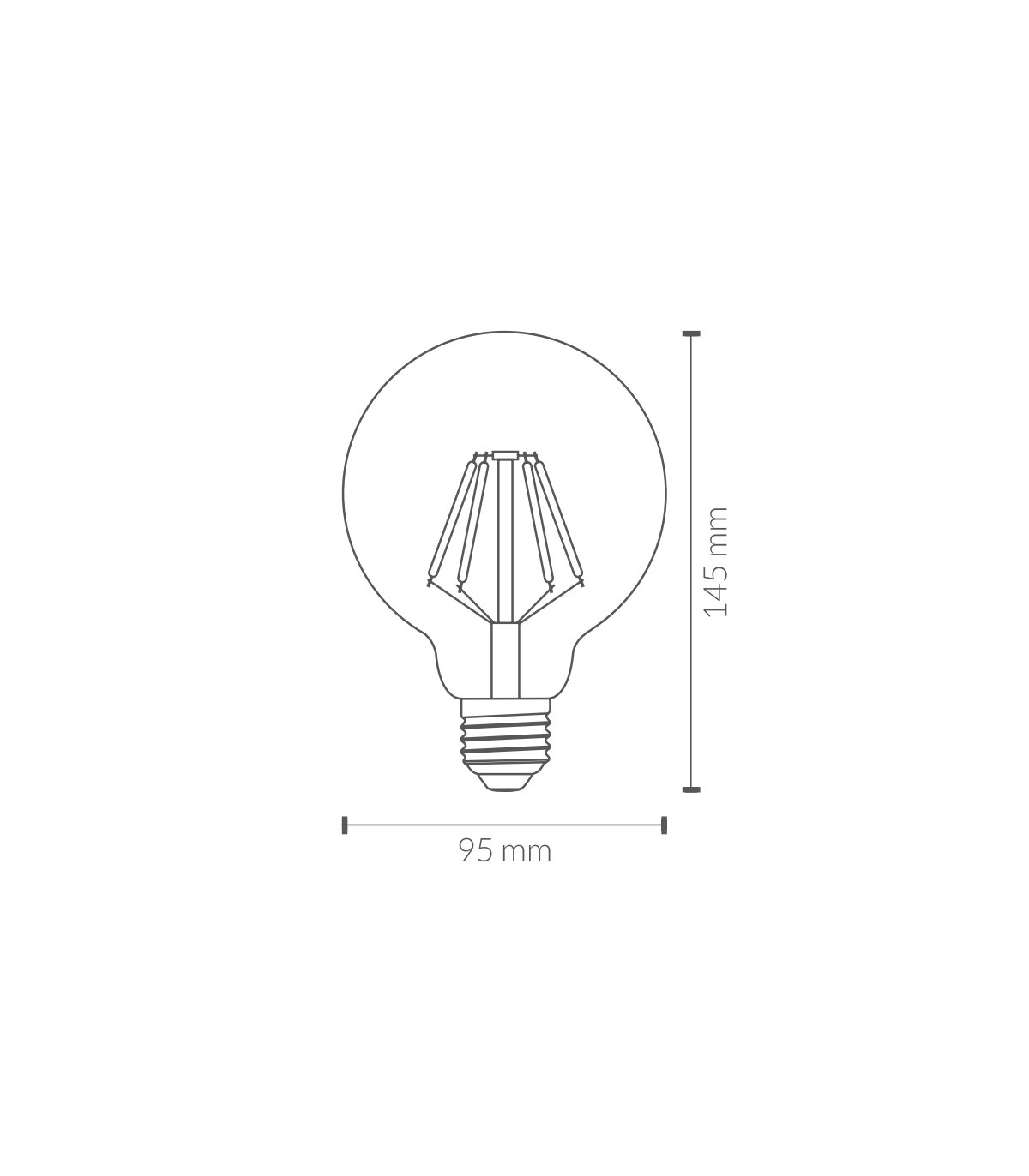 Bombilla Led Filamento G95 6W 690Lm 330º E27
