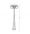 Farola HOUSE PLUS 3xE27 IP44 Negro