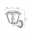 Farol Pared Con Sensor RONSE 1xE27 IP44 Negro