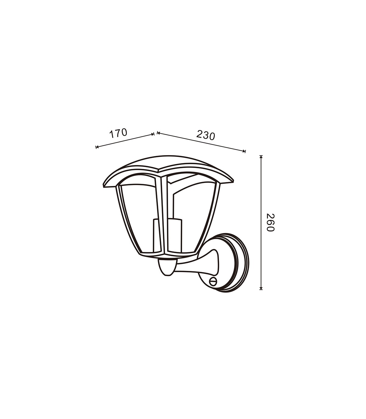 Farol Pared Con Sensor RONSE 1xE27 IP44 Negro
