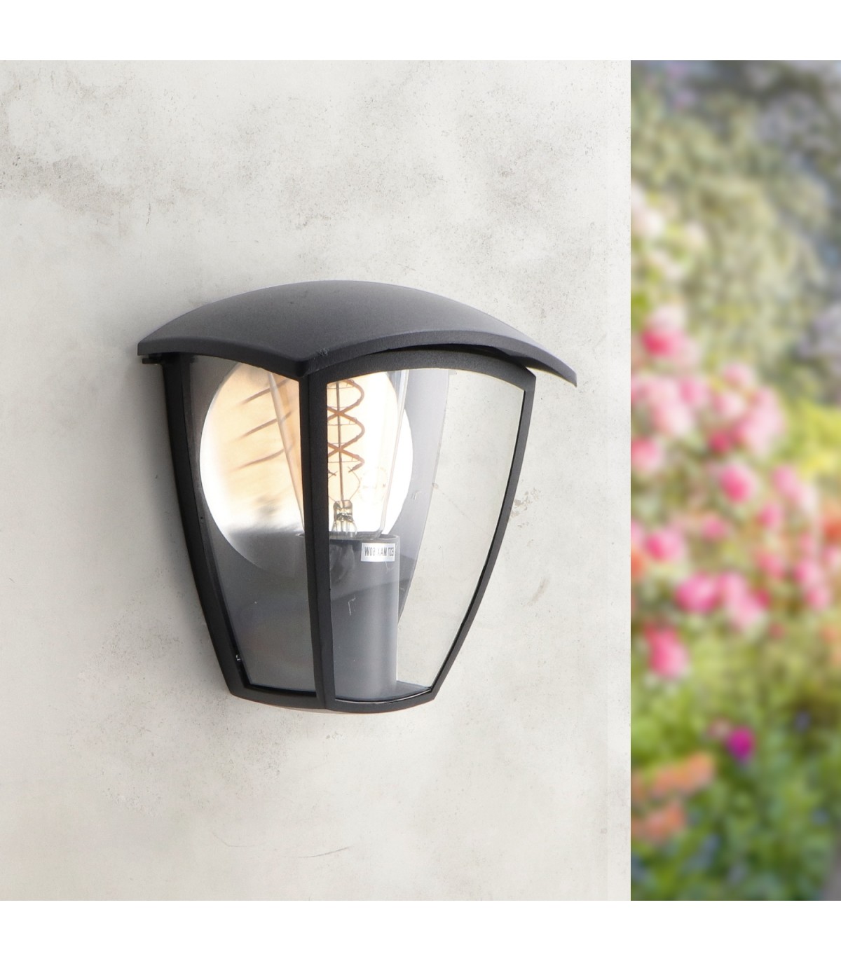 Aplique Pared RONSE 1xE27 IP44 Negro