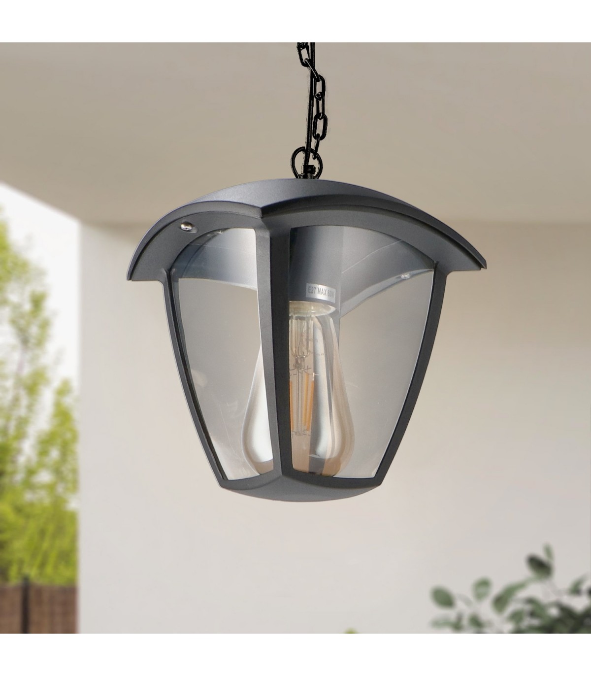 Aplique Colgante RONSE 1xE27 IP44 Negro