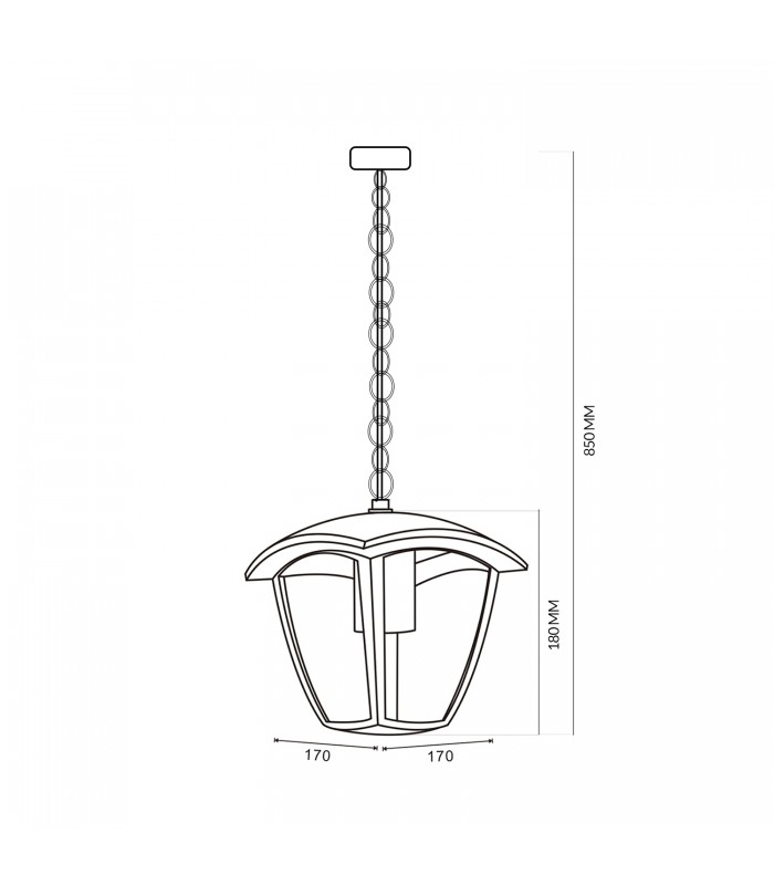 Aplique Colgante RONSE 1xE27 IP44 Negro