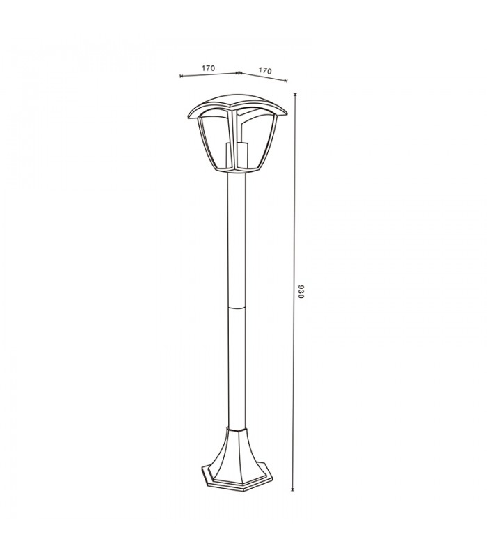 Baliza RONSE PLUS 1xE27 IP44 Negro