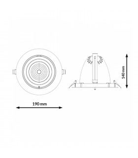 Foco Empotrable Led WHITE TRACK 35W 4200LM 36º IP20 CCT