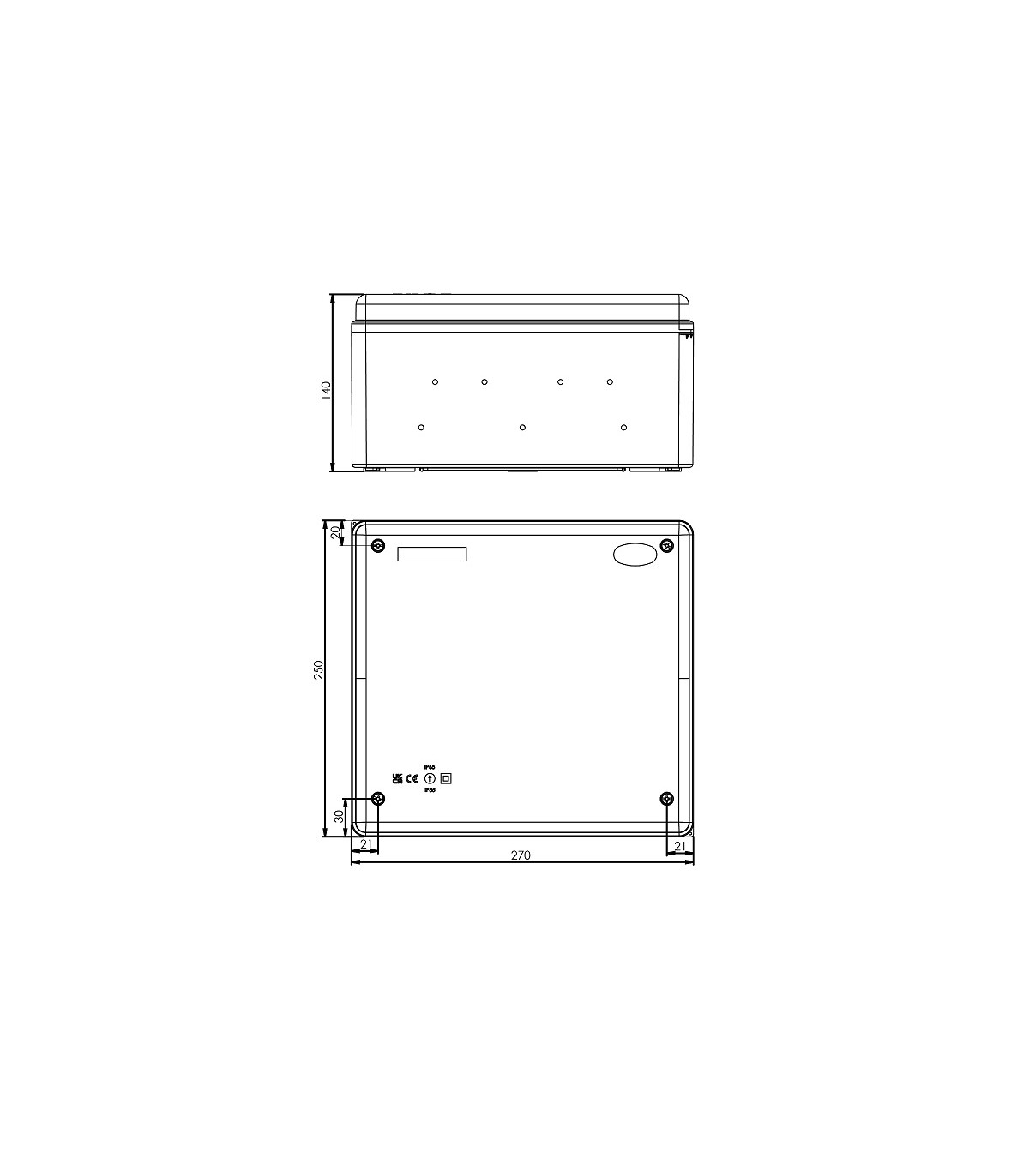 Caja Estanca de Conexión 270x250x140mm