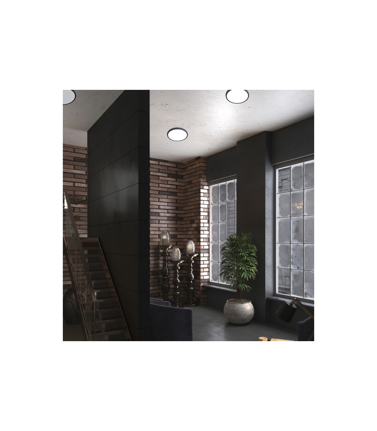 Plafón Led DISAIN Negro 24W 2880LM 120º IP44 CCT