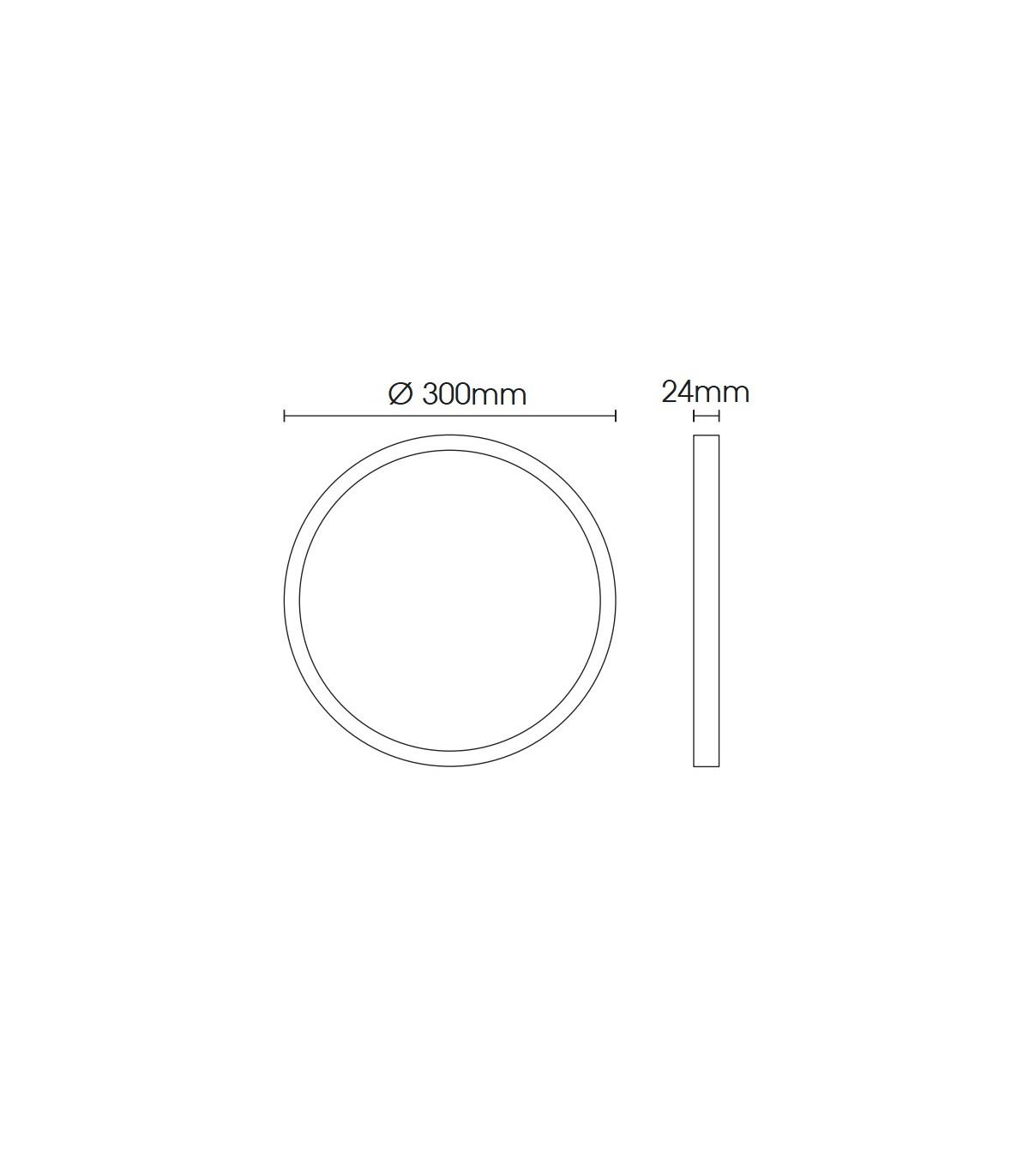Plafón Led DISAIN Negro 24W 2880LM 120º IP44 CCT