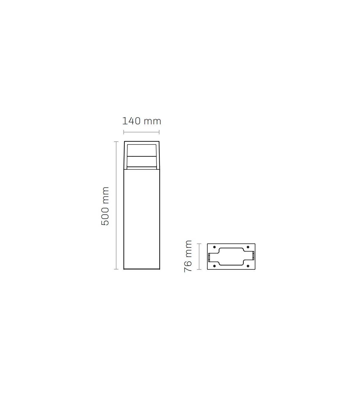 Baliza Led CONDE 50Cm Antracita 9W 900LM IP54 CCT