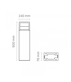 Baliza Led CONDE 50Cm Óxido Corten 9W 900LM IP54 CCT