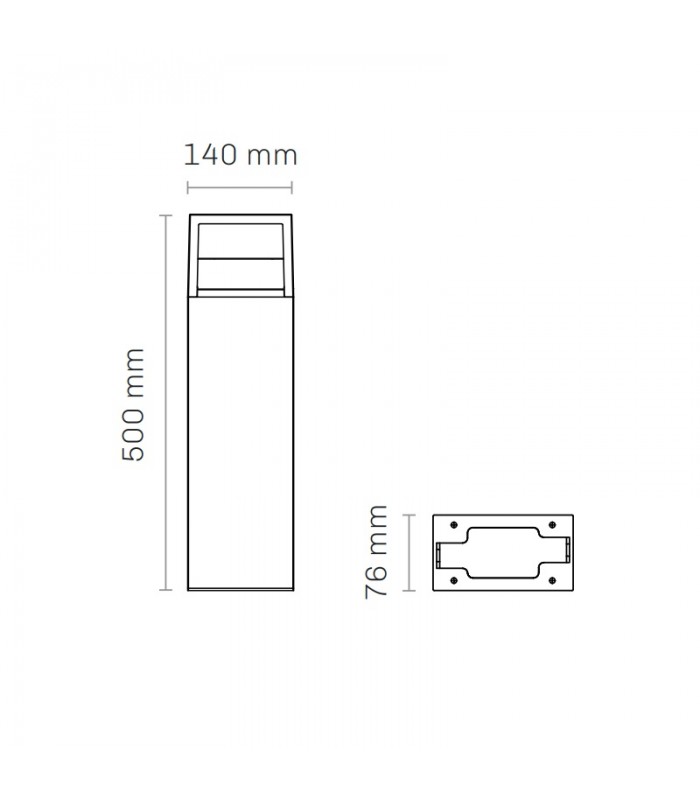 Baliza Led CONDE 50Cm Óxido Corten 9W 900LM IP54 CCT