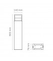 Baliza Led CONDE 80Cm Antracita 9W 900LM IP54 CCT