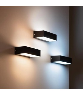 Aplique de Pared Led CACERES Negro 9W 600Lm IP65 CCT
