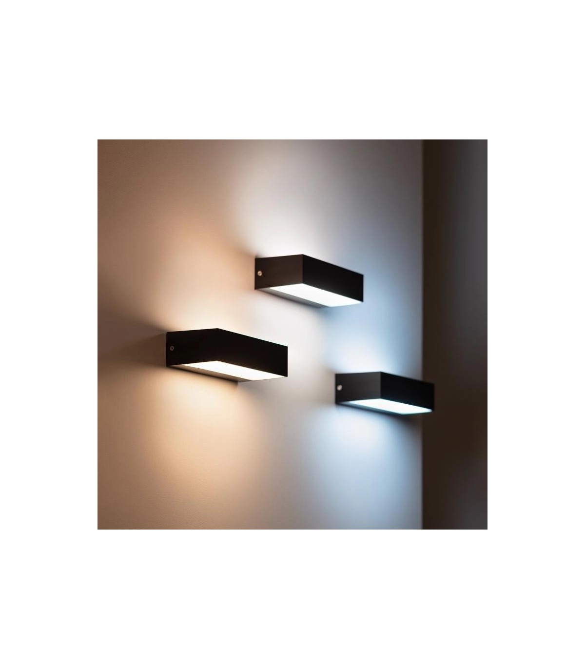 Aplique de Pared Led CACERES Negro 9W 600Lm IP65 CCT