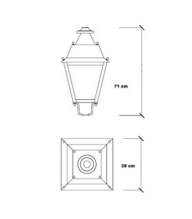 Farola Villa acero LED LUMILEDS 40W 4.800Lm IP65 