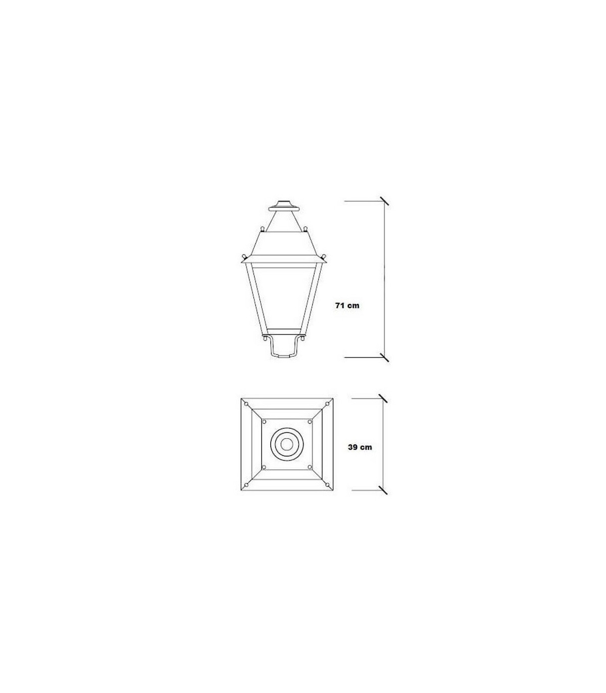 Farola Villa acero LED LUMILEDS 40W 4.800Lm IP65