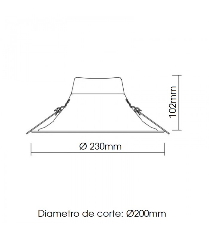 Downlight LED RUFT 25W 1900Lm 100º IP44