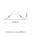Downlight LED RUFT 25W 1900Lm 100º IP44