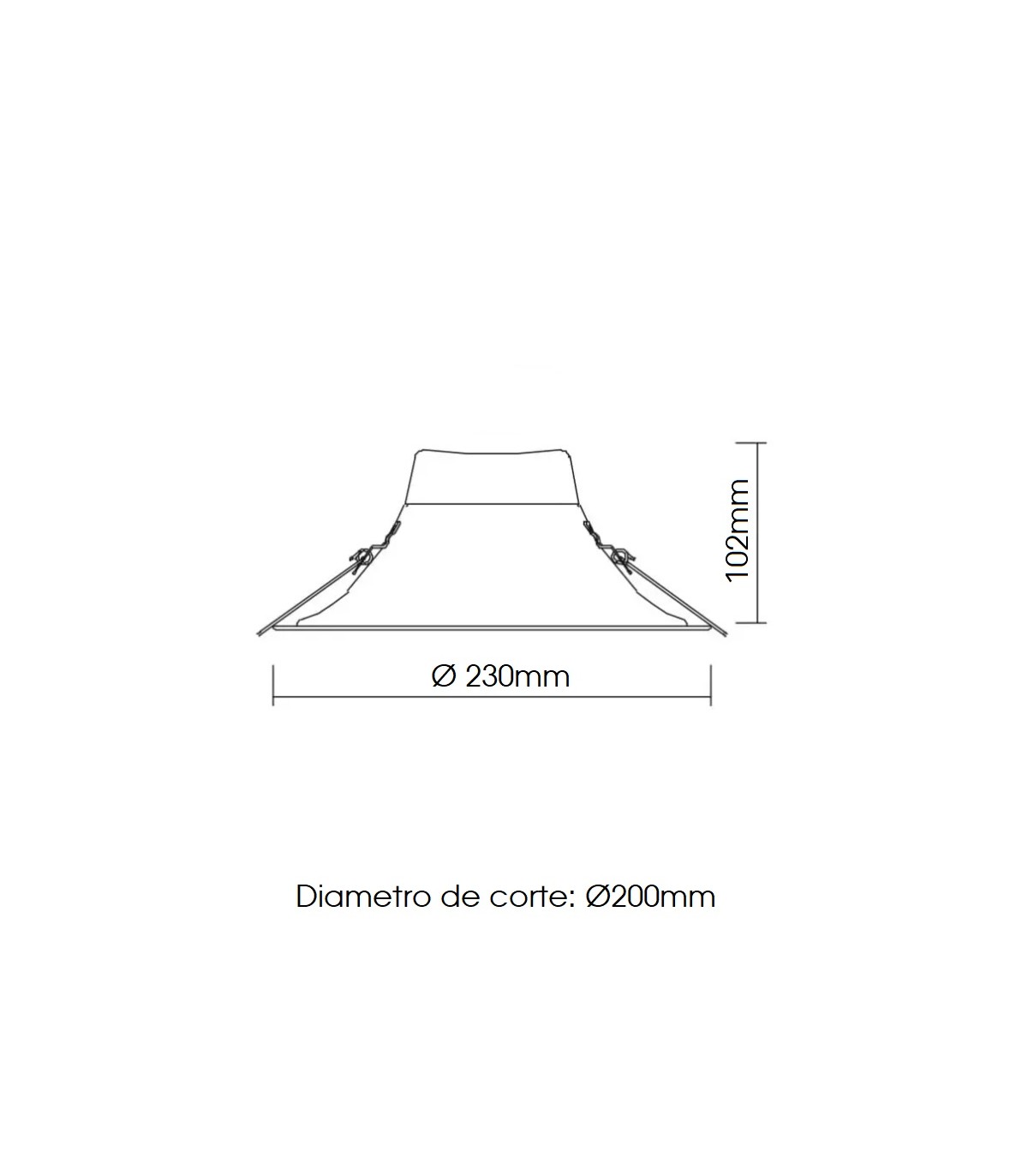 Downlight LED RUFT 25W 1900Lm 100º IP44
