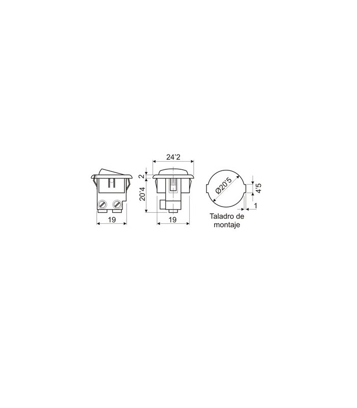 Interruptor unipolar empotrable basculante 6A Blanco