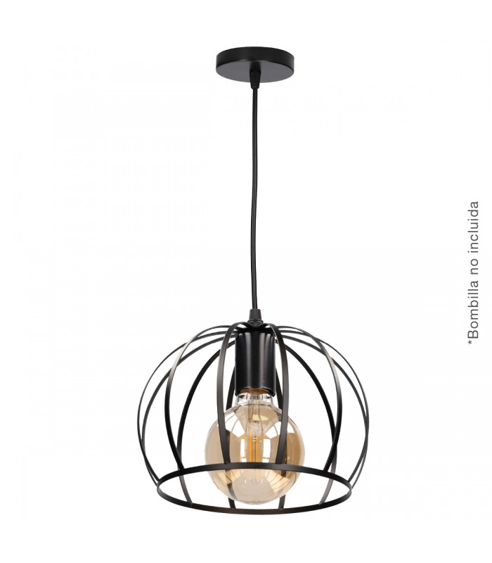 Lámpara Colgante CARNOT Redondo 1xE27 Negro