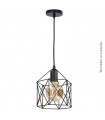 Lámpara Colgante CARNOT Cuadrado 1xE27 Negro
