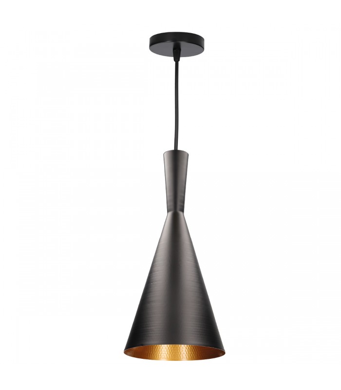 Lámpara Colgante EKITI 1xE27 Negro/Oro