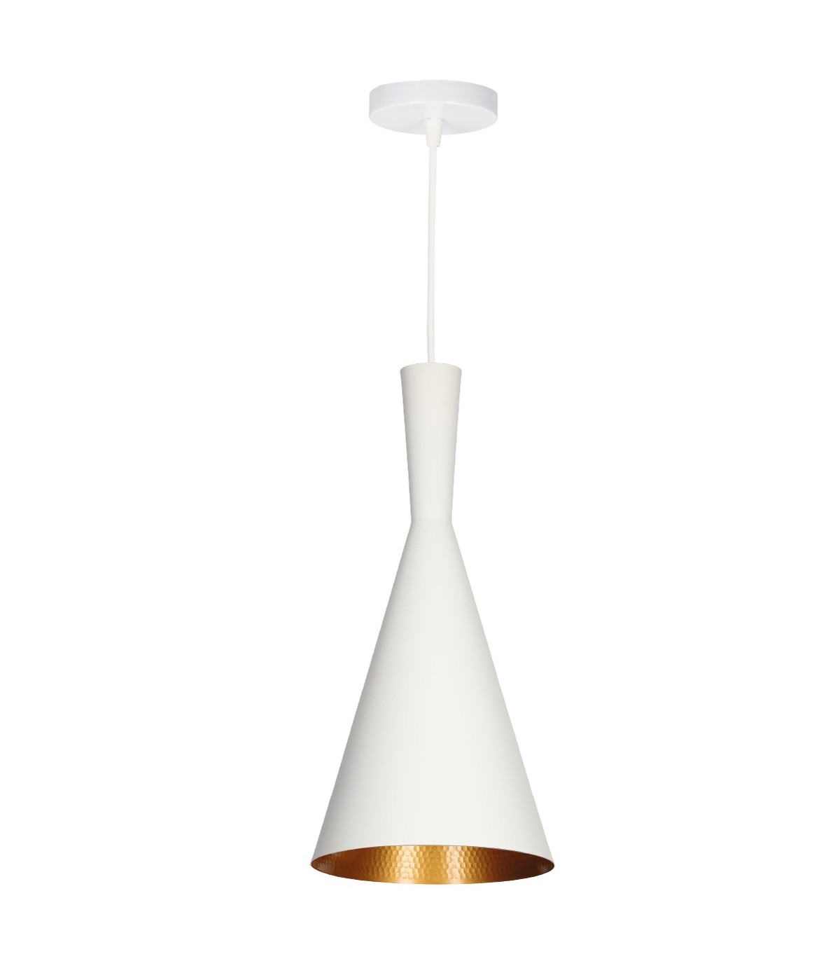 Lámpara Colgante EKITI 1xE27 Blanco/Oro