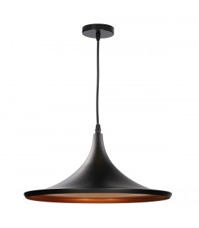 Lámpara Colgante BAUCHI 1xE27 Negro/Oro