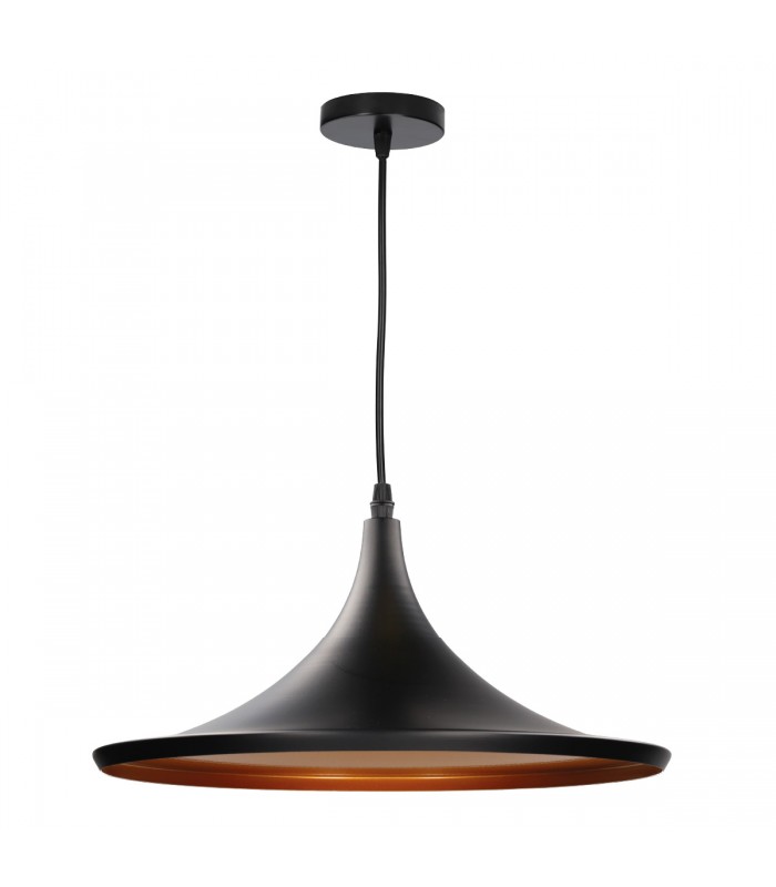 Lámpara Colgante BAUCHI 1xE27 Negro/Oro