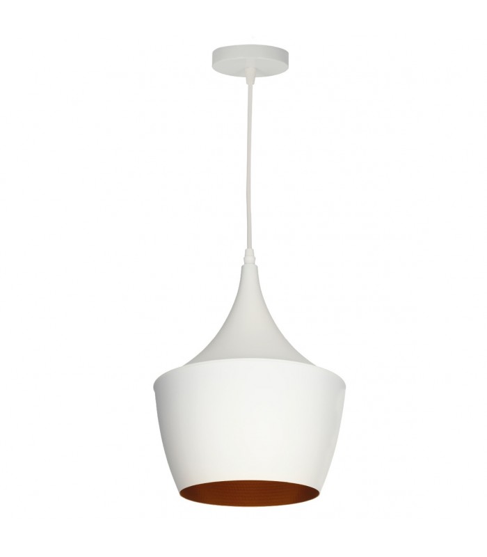 Lámpara Colgante GOMBE 1xE27 Blanco/Oro