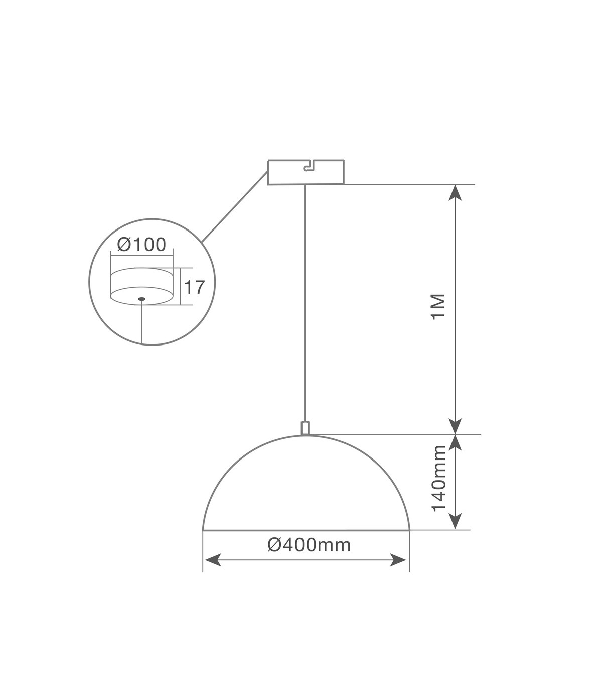 Lámpara Colgante ABALA Ø400 1xE27 Verde
