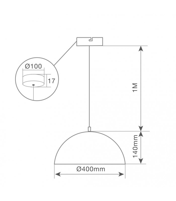 Lámpara Colgante ABALA Ø400 1xE27 Azul