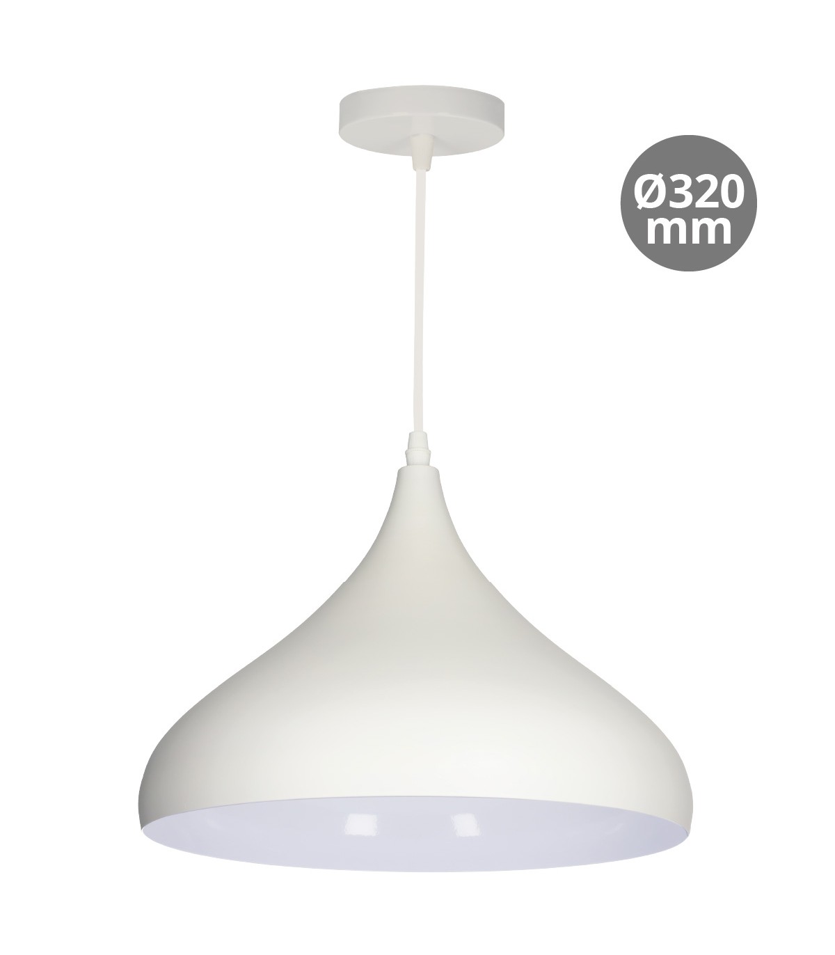 Lámpara Colgante NOLA Ø320 1xE27 Blanco