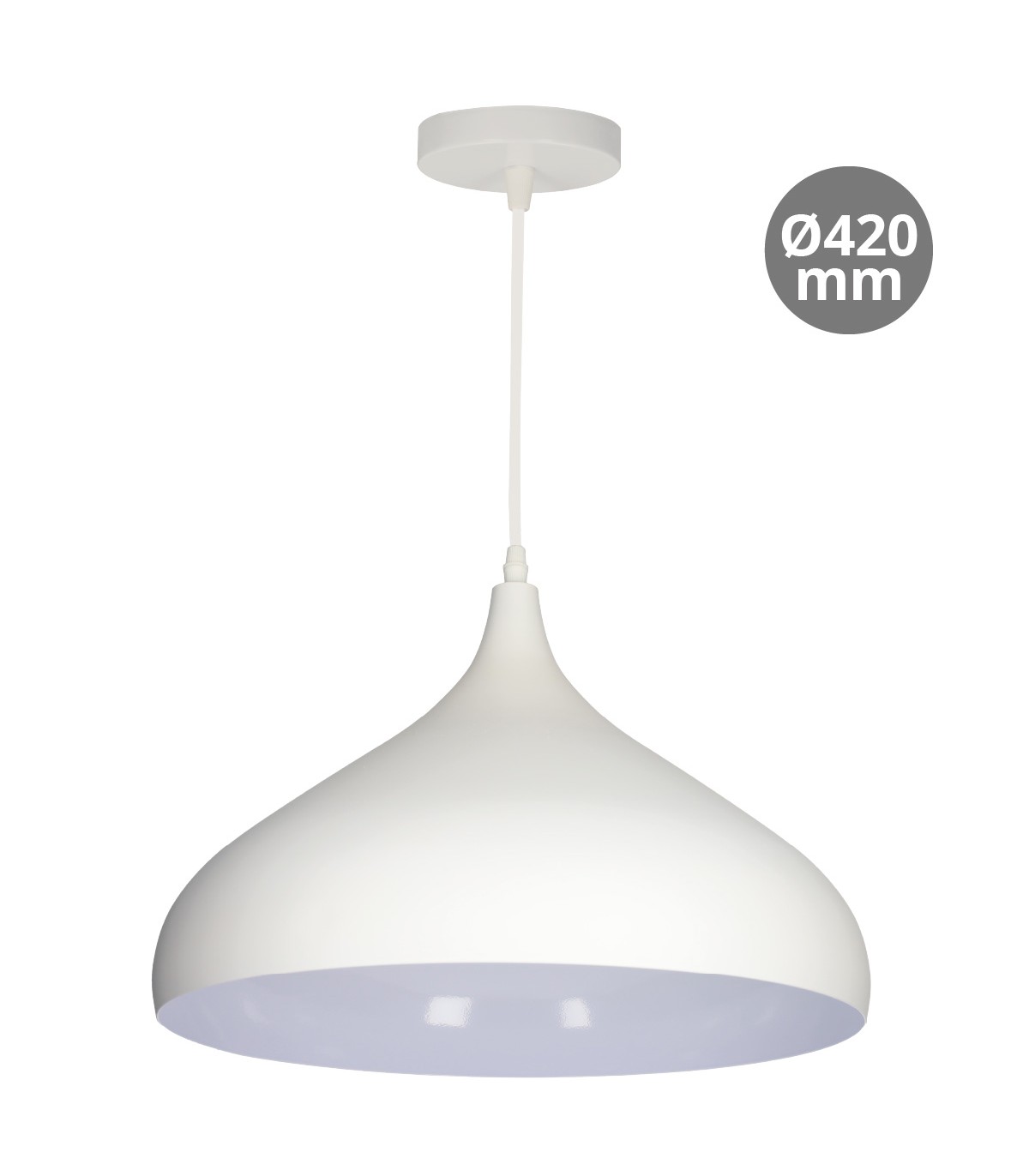 Lámpara Colgante NOLA Ø420 1xE27 Blanco