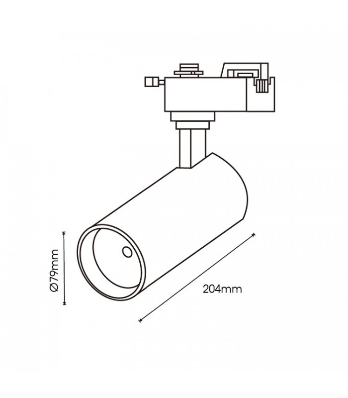 Foco Carril Monofásico ZIOX 20W 2000Lm 36º Blanco Regulable